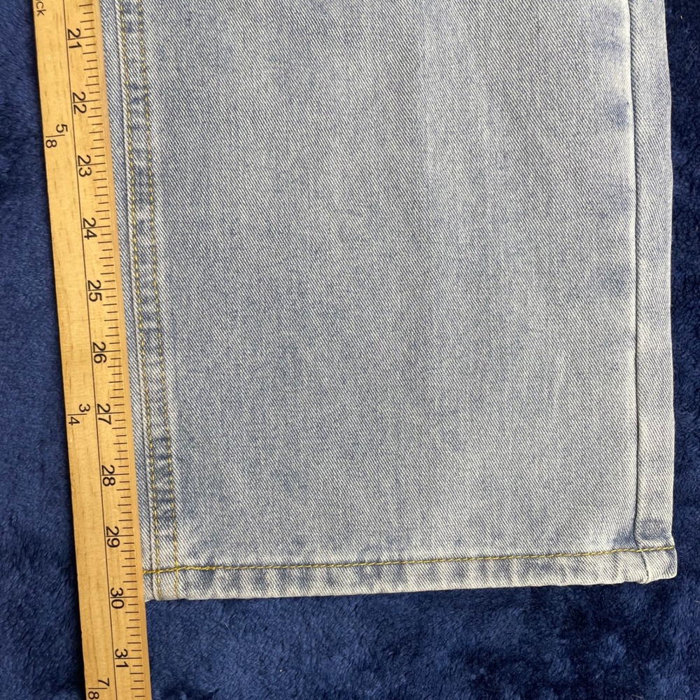 Cali 1850 Womens Light Wash Wide Leg Jeans Daisy Flower Patch Distressed Size 9 - Picture 7 of 10